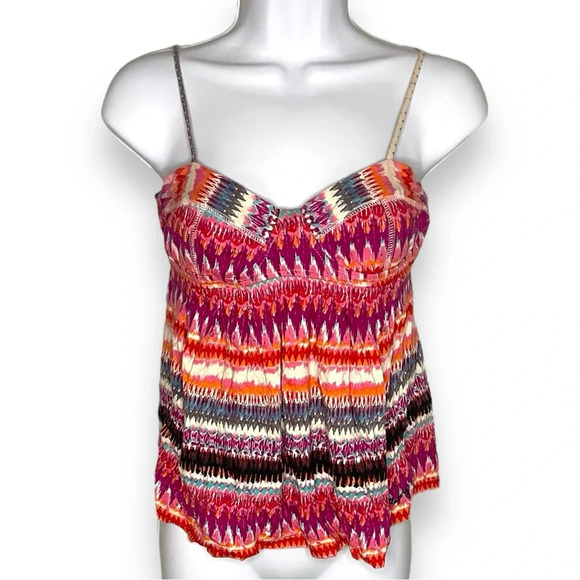 Billabong Women’s Small Ikat Print Spaghetti Strap Boho Top in Multicolor - Picture 9 of 9